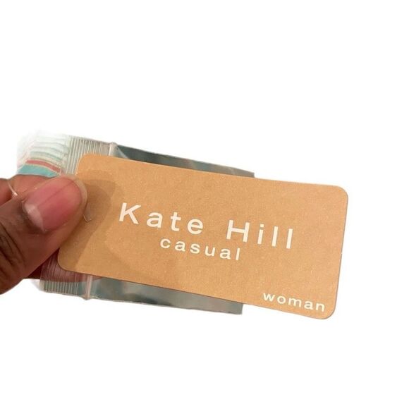 Kate Hill Blouse Womens 1X Linen Button Up Blue Striped Roll Tab Sleeve Collared - Picture 4 of 8